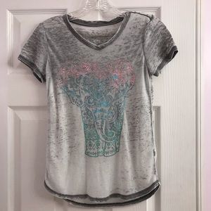 MUDD Girls Sheer Gray Elephant Top Size 12 Shirt